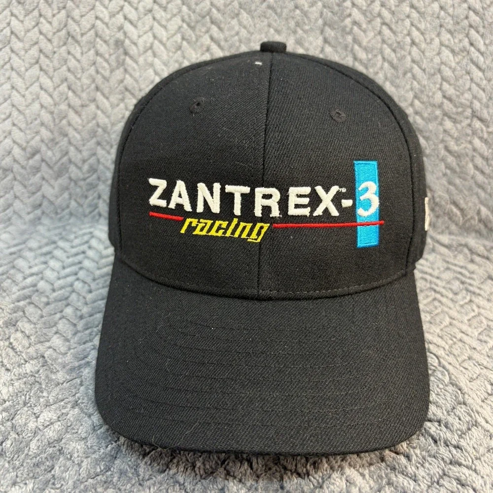 New Era Zantrex-3 Racing Hat Black Adjustable Baseball Cap Embroidered Logo